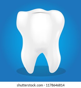 Teeth on blue background.