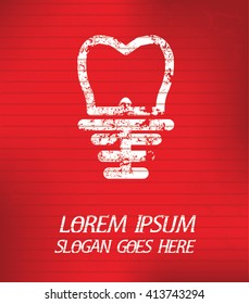 Teeth on red background,poster grunge design