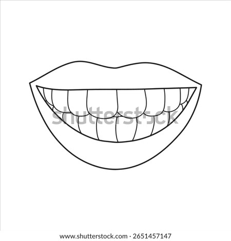 Teeth outline line art icon illustration vector