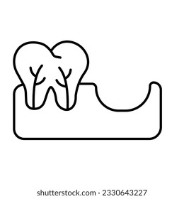Teeth Outline Vector Icon that can easily edit or modify

