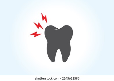 teeth pain icon isolated white background