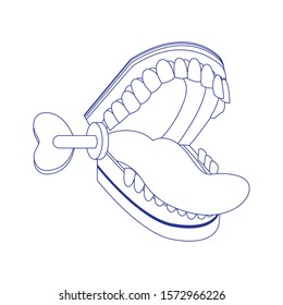 teeth practical joke icon over white background, vector illustration