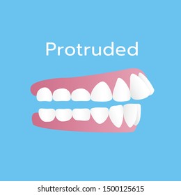 teeth problem illustration vector blue background