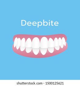 teeth problem illustration vector blue background