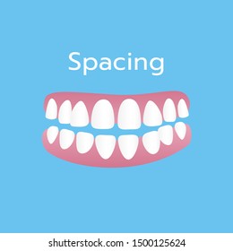 teeth problem illustration vector blue background
