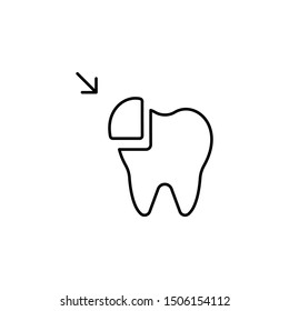 Teeth, prosthesis icon. Element of prosthetics thin line icon