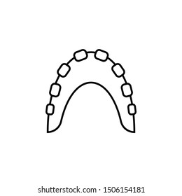 Teeth, prosthesis icon. Element of prosthetics thin line icon