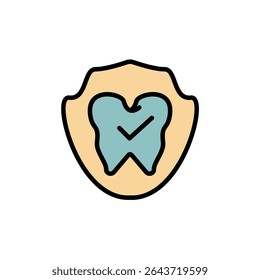 Icono de protección de dientes colección. Estilo de diseño con fondo
