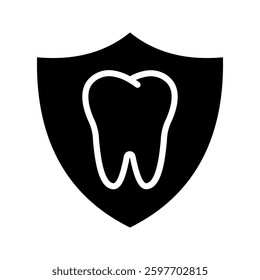 Teeth Protection icon color editable on white background
