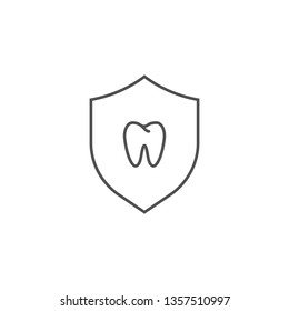 Teeth Protection Icon. Teeth Protection Related Vector Line Icon.