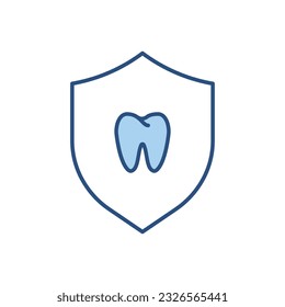 Teeth Protection Related Vector Icon. Teeth Protection sign. Isolated on White Background