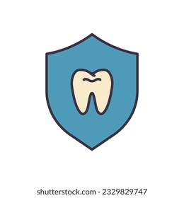 Teeth Protection Related Vector Icon. Teeth Protection sign. Isolated on White Background