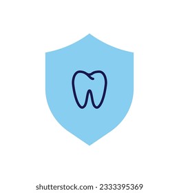Teeth Protection Related Vector Icon. Teeth Protection sign. Isolated on White Background