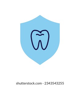 Teeth Protection Related Vector Icon. Teeth Protection sign. Isolated on White Background
