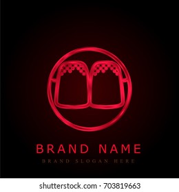 Teeth red chromium metallic logo