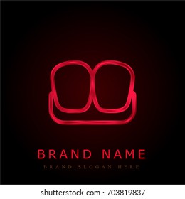 Teeth red chromium metallic logo