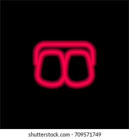 Teeth red glowing neon ui ux icon. Glowing sign logo vector