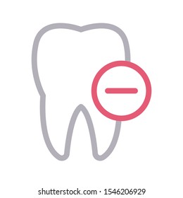 Teeth Remove Vector Color Line Icon