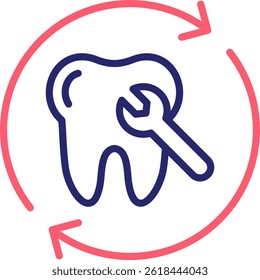 Teeth Restoration Icon Color Vector Illustration