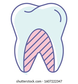 Teeth Roots Vector colorful Icon Design Concept