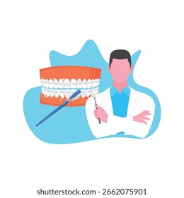 Ilustración vectorial de escalado de dientes que puede editar o modificar fácilmente

