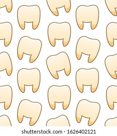 Teeth seamless pattern for International Dentist Day. White background, vector.