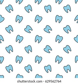 Teeth seamless pattern. Vector backdrop. Wrapping paper.