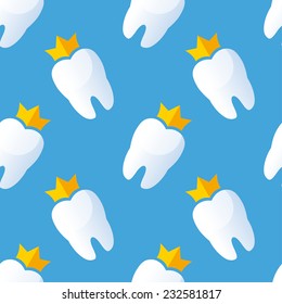 Teeth seamless pattern. Vector illustration. 