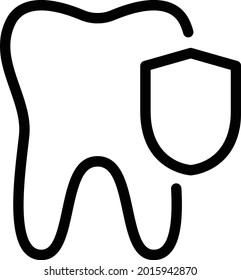 teeth security vector thin line icon