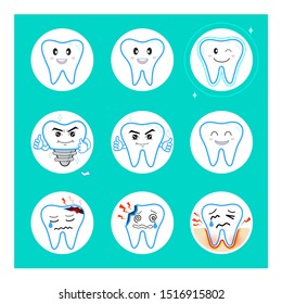 teeth set. Cute tooth char...ygiene, teeth cleaning