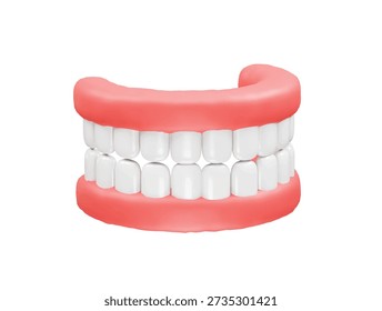 Teeth Set of Dentures icon 3d rendering illustration