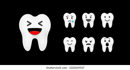 Teeth set with emoji smile