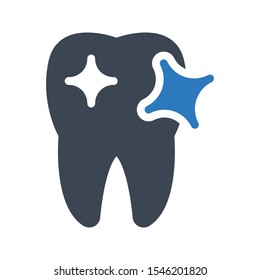 Teeth Shine Vector Color Glyphs Icon
