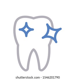 Teeth Shine Vector Color Line Icon