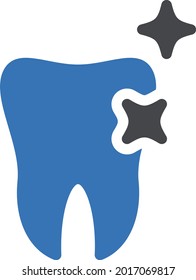 icono de color de glifo de brillo de dientes