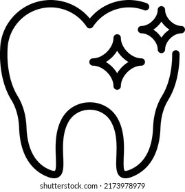 teeth shine Vector illustration on a transparent background.Premium quality symbols.Thin line vector   icon for concept and graphic design.