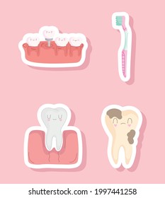 teeth sick tooth and gum sticker