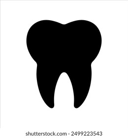 Teeth silhouette on white background. Teeth icon sign vector illustration design.