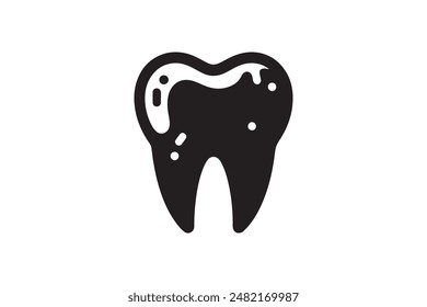 Teeth silhouette vector with white background