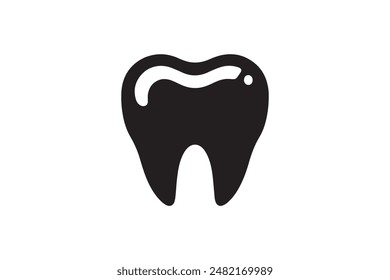 Teeth silhouette vector with white background
