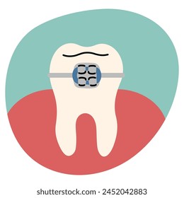 Teeth single 18 cute on a white background, vector illustration.