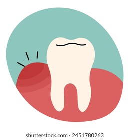 Dientes individuales 25 lindos sobre un fondo blanco, Ilustración vectorial.