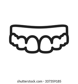 Teeth, smile, white icon vector image. Can also be used for healthcare and science. Suitable for use on web apps, mobile apps and print media.
