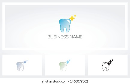 Teeth Sparkling Glitter Dentist Logo