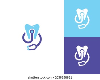 Teeth stethoscope logo icon design vector
