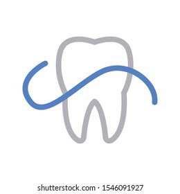 Teeth Stiches Vector Color Line Icon