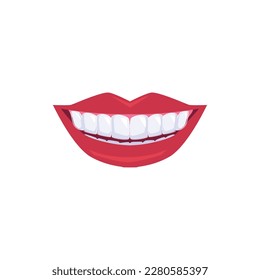 Teeth straightening and correction with clear aligner, flat vector illustration isolated on white background. Red lips with transparent braces smiling. Dental care and orthodontic dentistry concepts.