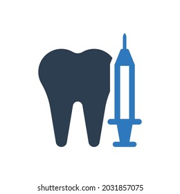 ícono de jeringa de dientes - ícono de inyección de dientes