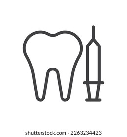 Teeth Syringe Icon - Tooth Injection Icon