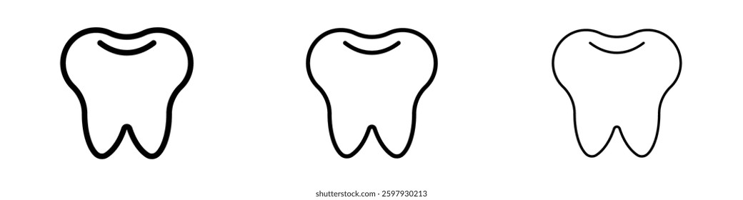 Teeth thin line vector icon set.